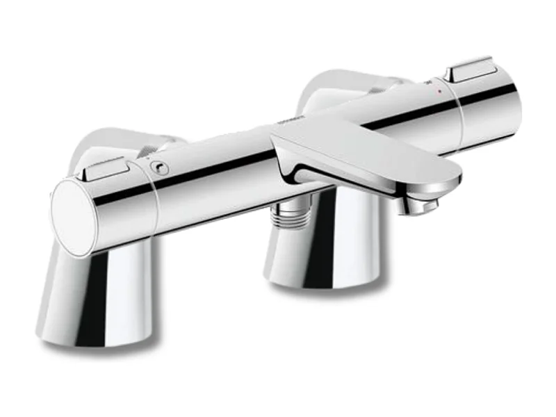 Mitigeur baignoire thermostatique DURAVIT Wave chromé brillant avec colonnettes