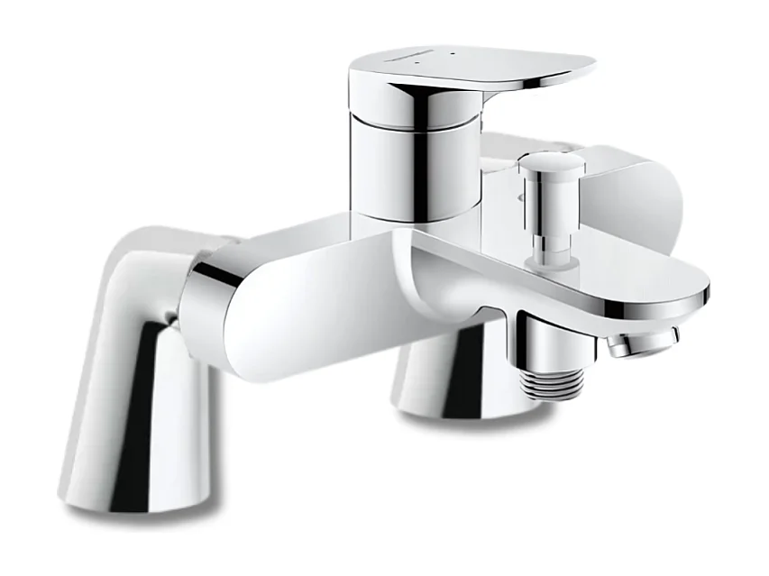 Mitigeur baignoire mécanique DURAVIT Wave chromé brillant avec colonnettes