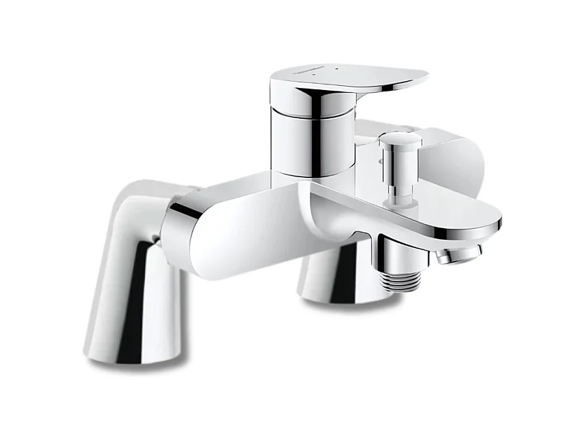Mitigeur baignoire mécanique DURAVIT Wave chromé brillant avec colonnettes