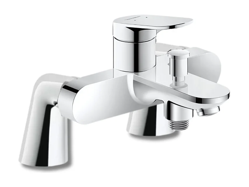 Mitigeur baignoire mécanique DURAVIT Wave chromé brillant avec colonnettes