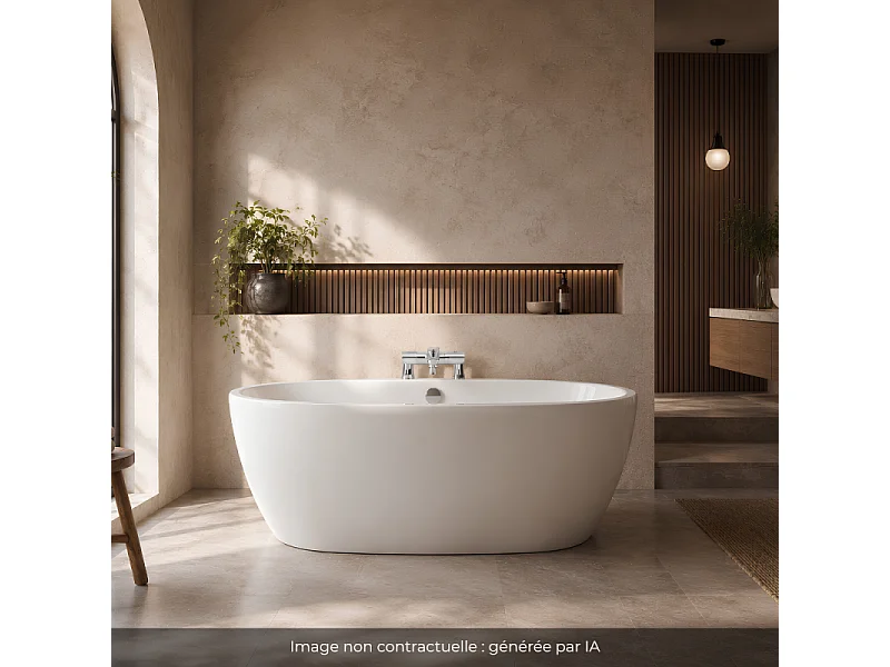 Mitigeur baignoire thermostatique JACOB DELAFON Simone chromé avec colonnettes