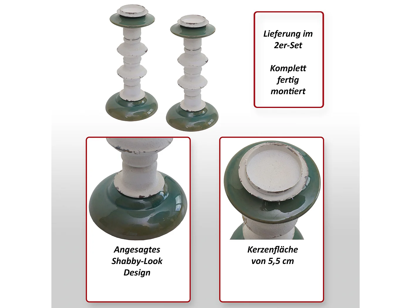 Lot de 2 bougeoirs MCW-N36