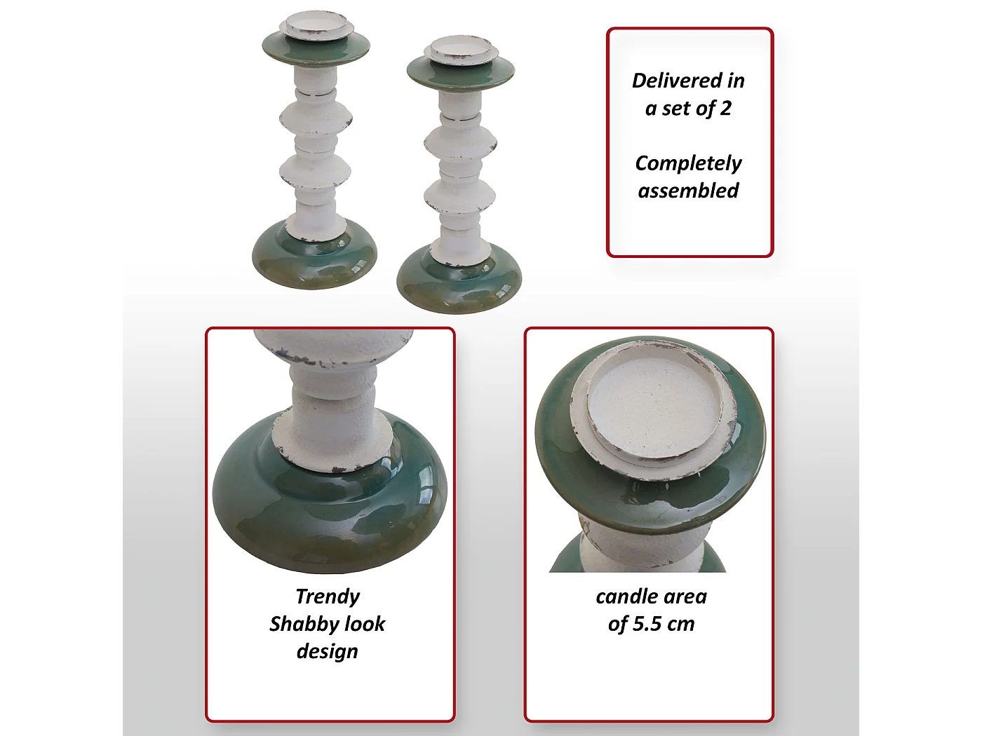 Lot de 2 bougeoirs MCW-N36