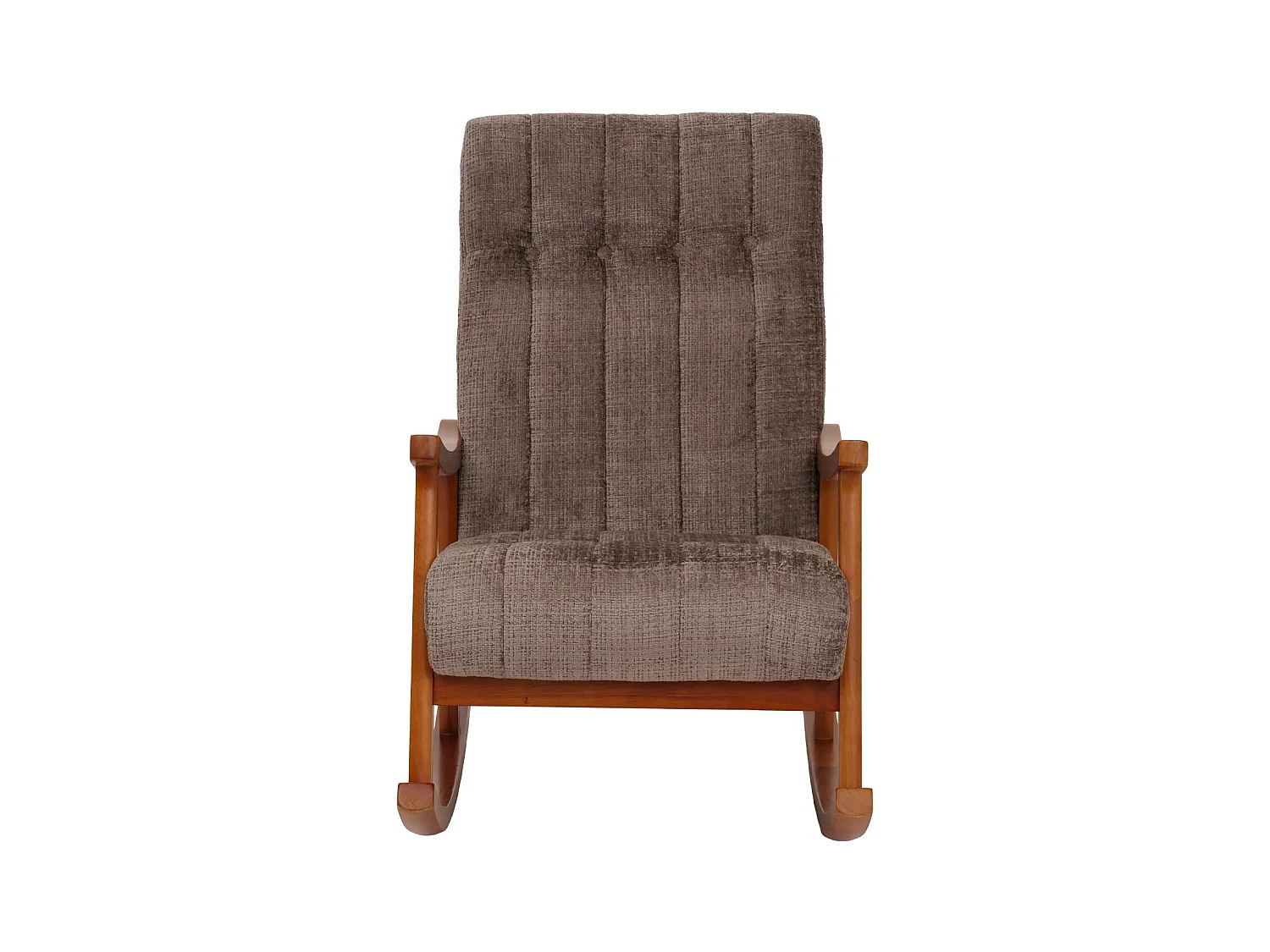 Cadeira de balanço MCW-K10,  castanho, estrutura com acabamento em nogueira