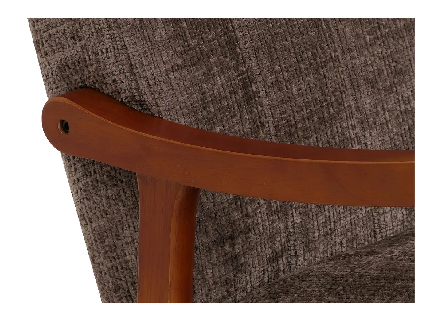 Cadeira de balanço MCW-K10,  castanho, estrutura com acabamento em nogueira