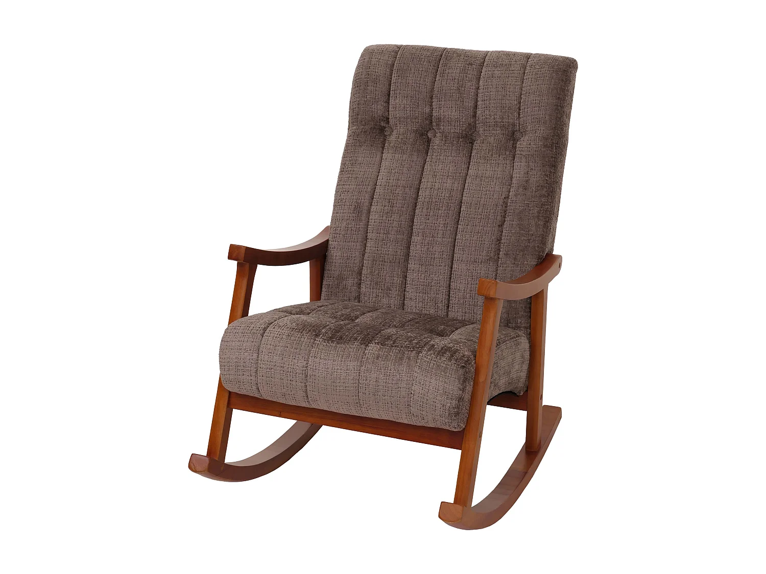 Fauteuil à bascule MCW-K10,  marron, structure aspect noyer