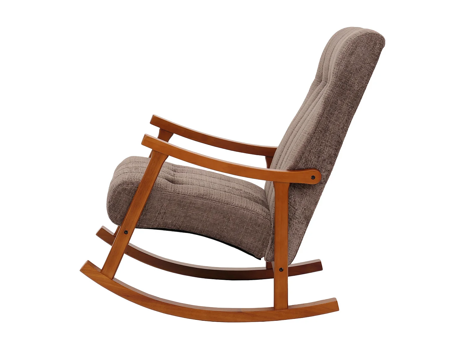 Fauteuil à bascule MCW-K10,  marron, structure aspect noyer