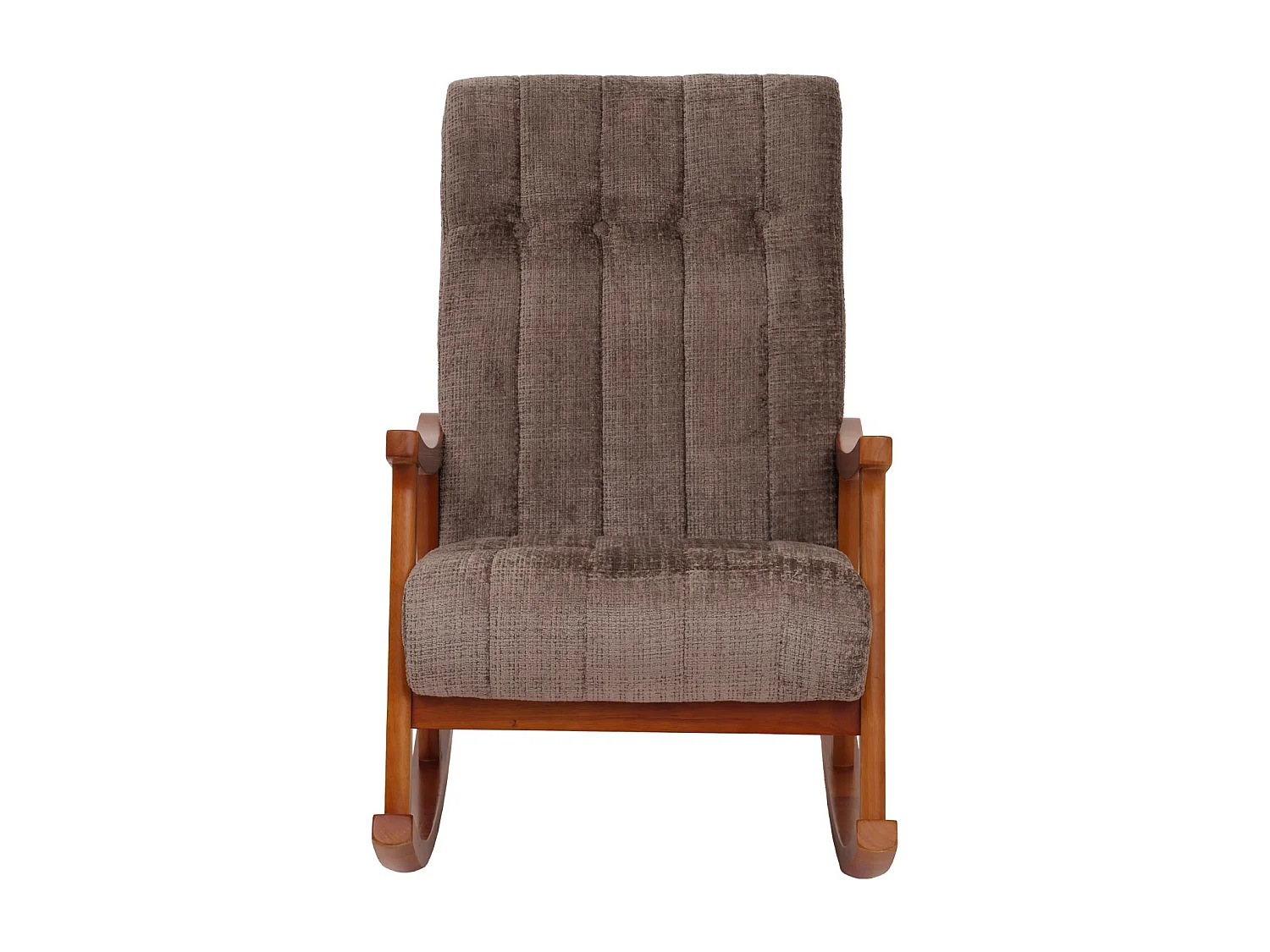 Fauteuil à bascule MCW-K10,  marron, structure aspect noyer