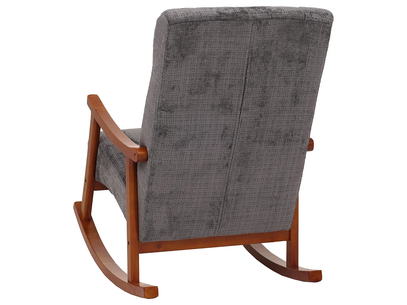 Fauteuil à bascule MCW-K10,  gris foncé, structure aspect noyer