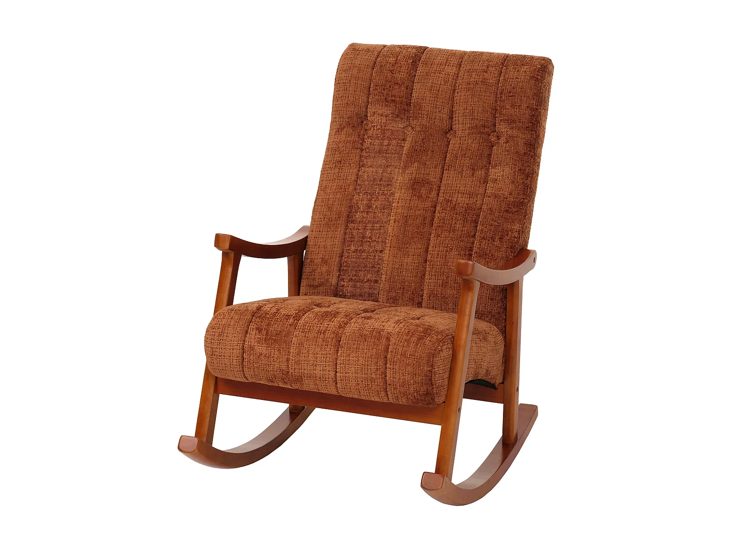 Schommelstoel MCW-K10,  terracotta, frame in walnootlook