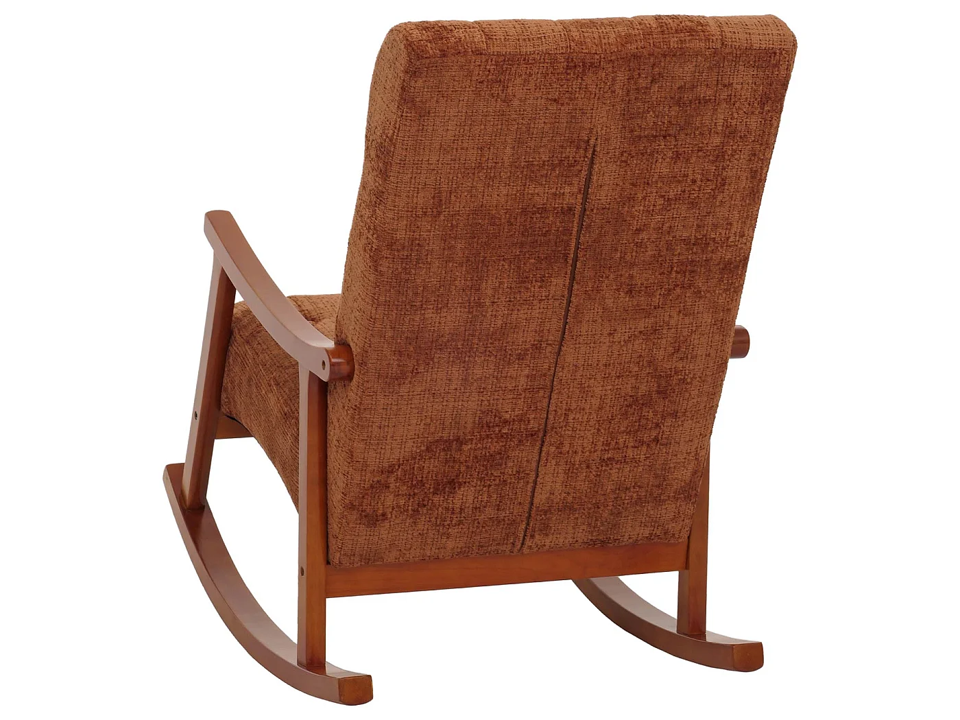 Fauteuil à bascule MCW-K10,  terre cuite, structure aspect noyer