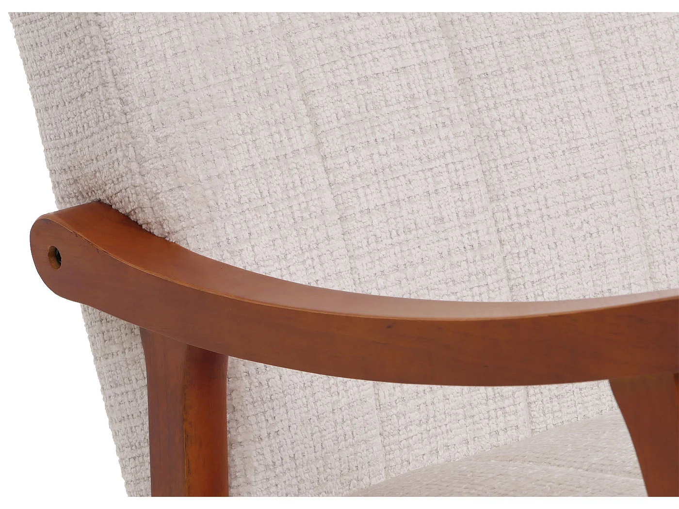 Schommelstoel MCW-K10,  crème, frame in walnootlook