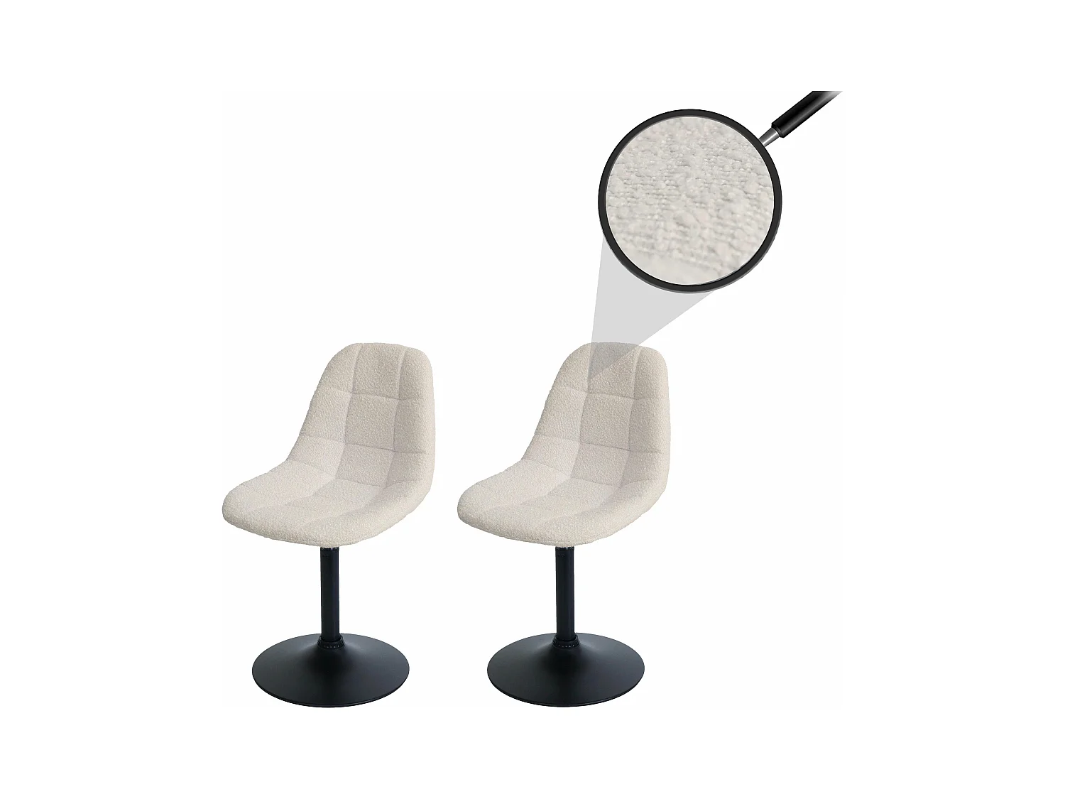 Chaise de salle à manger MCW-A60 (lot de 2),  beige