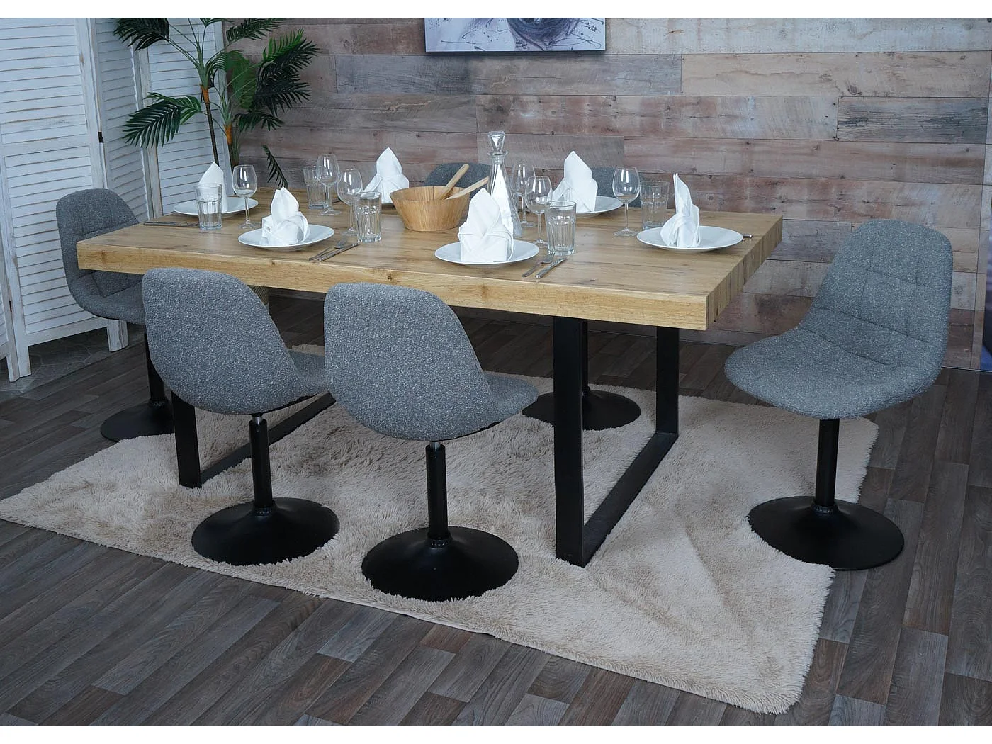 Chaise de salle à manger MCW-A60,  gris foncé