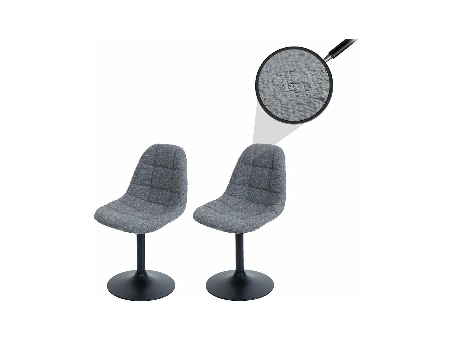 Chaise de salle à manger MCW-A60 (lot de 2),  gris foncé