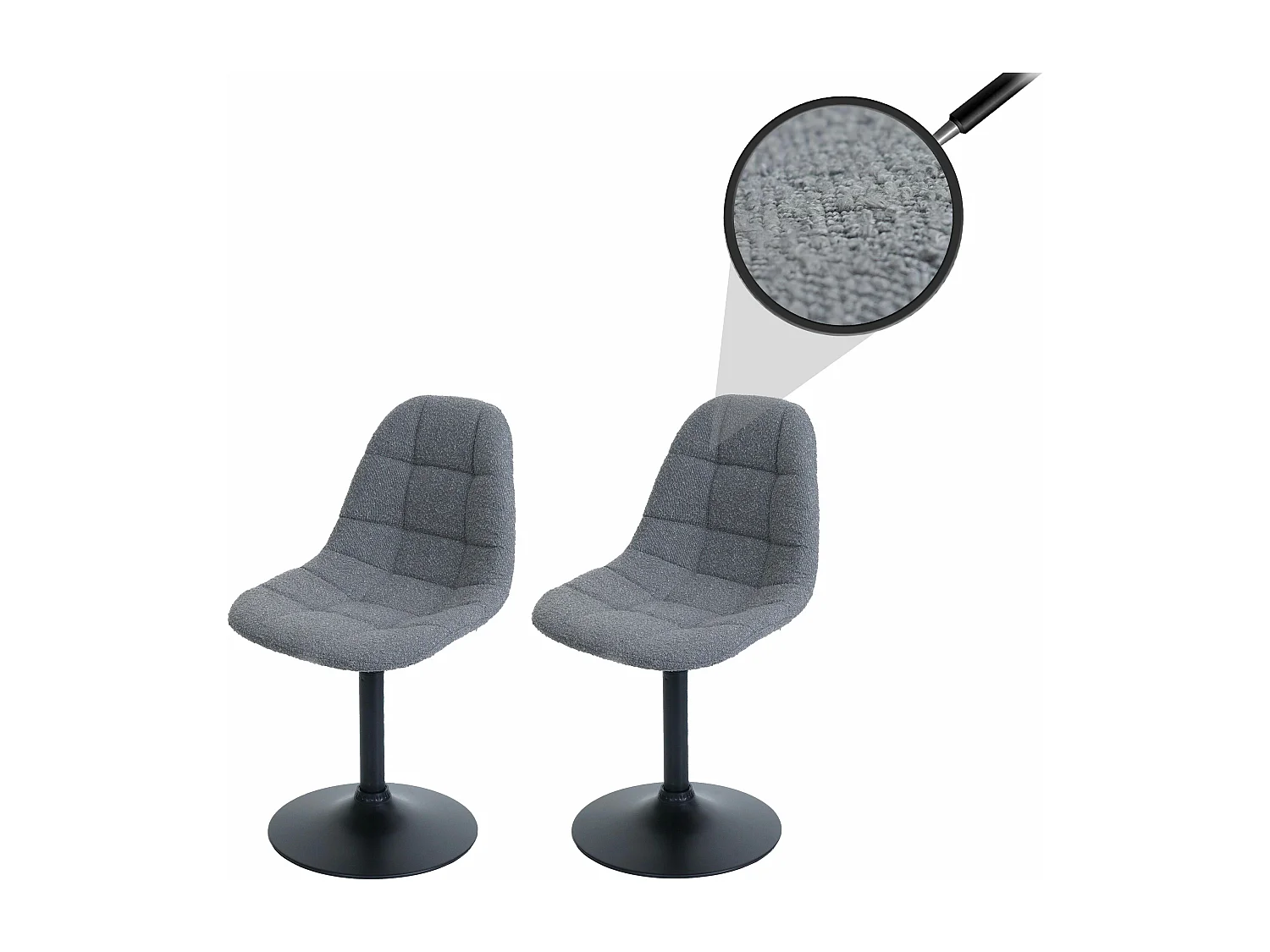 Chaise de salle à manger MCW-A60 (lot de 2),  gris foncé