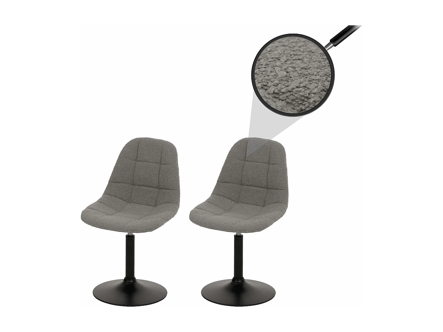 Chaise de salle à manger MCW-A60 (lot de 2),  gris