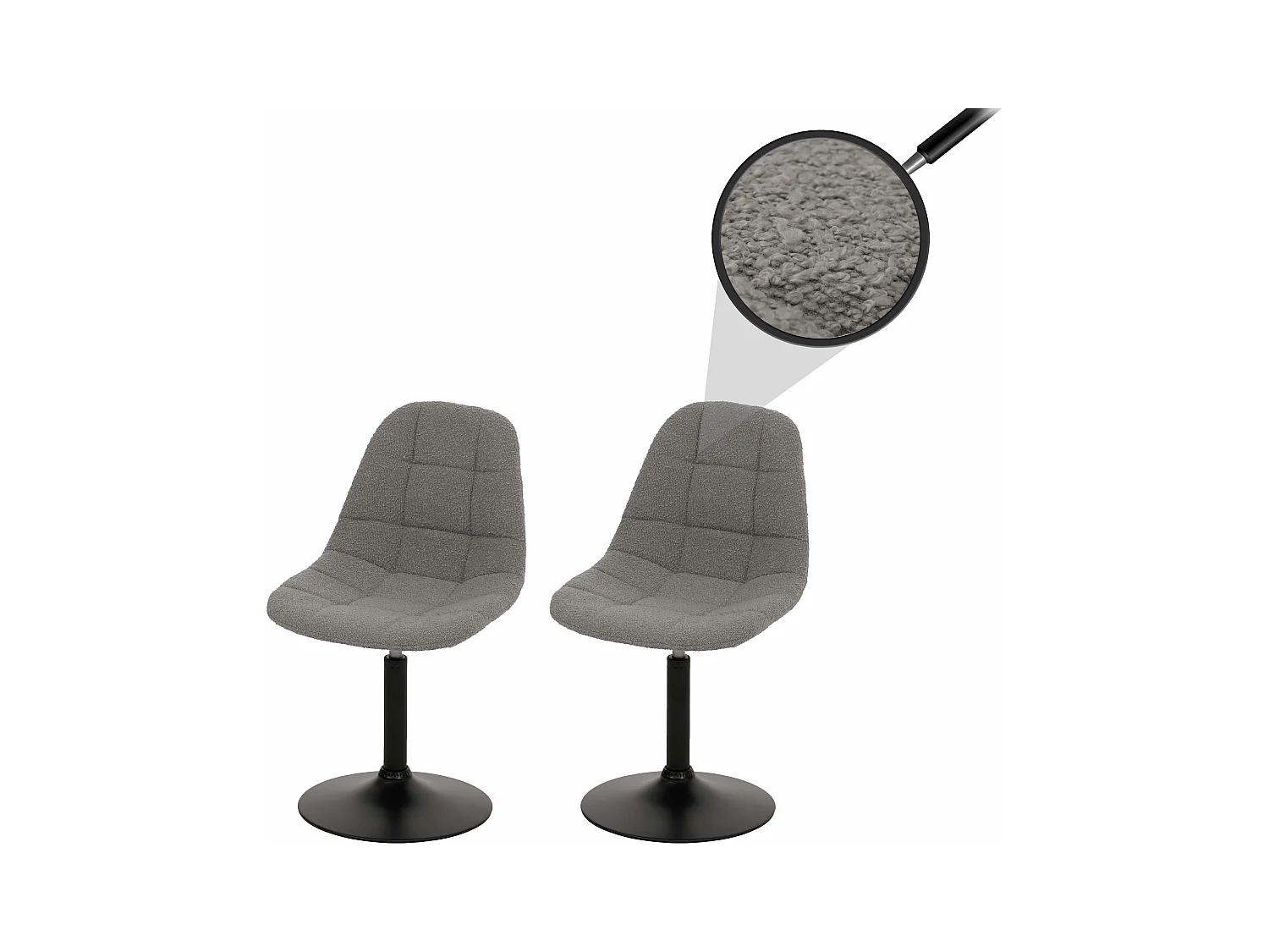 Chaise de salle à manger MCW-A60 (lot de 2),  gris