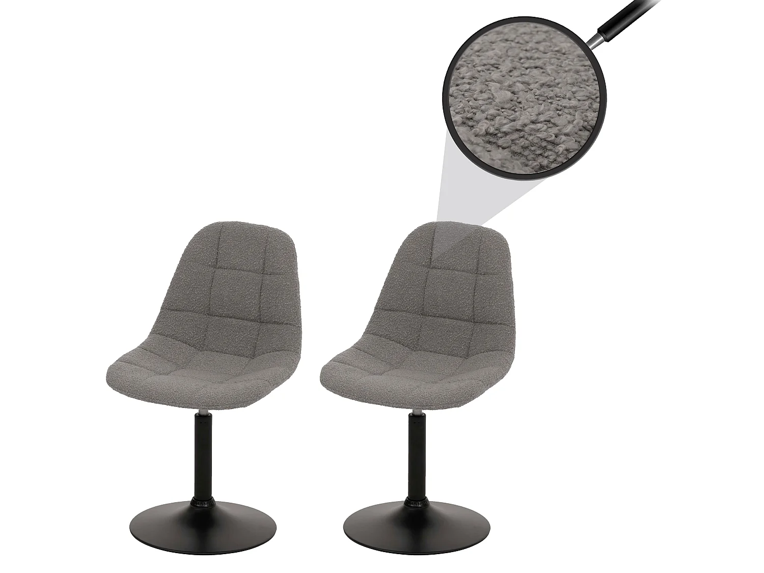 Chaise de salle à manger MCW-A60 (lot de 2),  gris