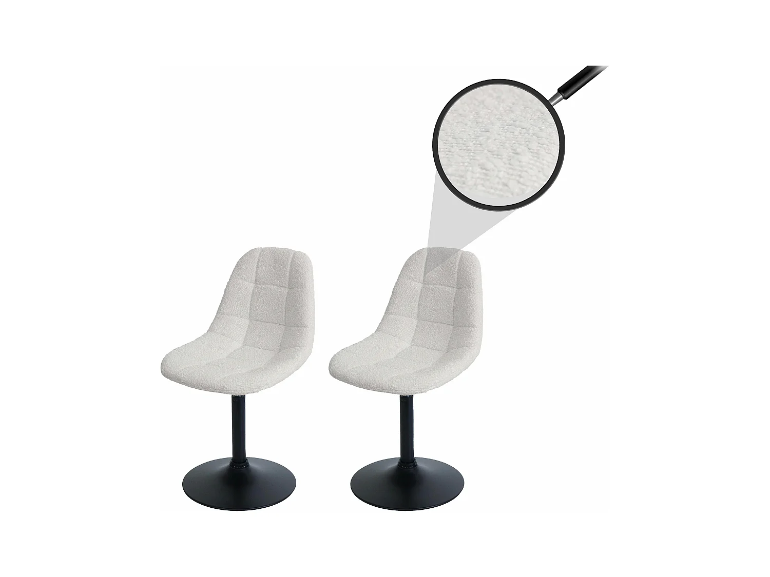 Chaise de salle à manger MCW-A60 (lot de 2),  crème