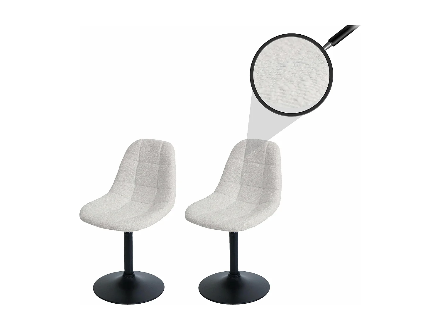 Chaise de salle à manger MCW-A60 (lot de 2),  crème