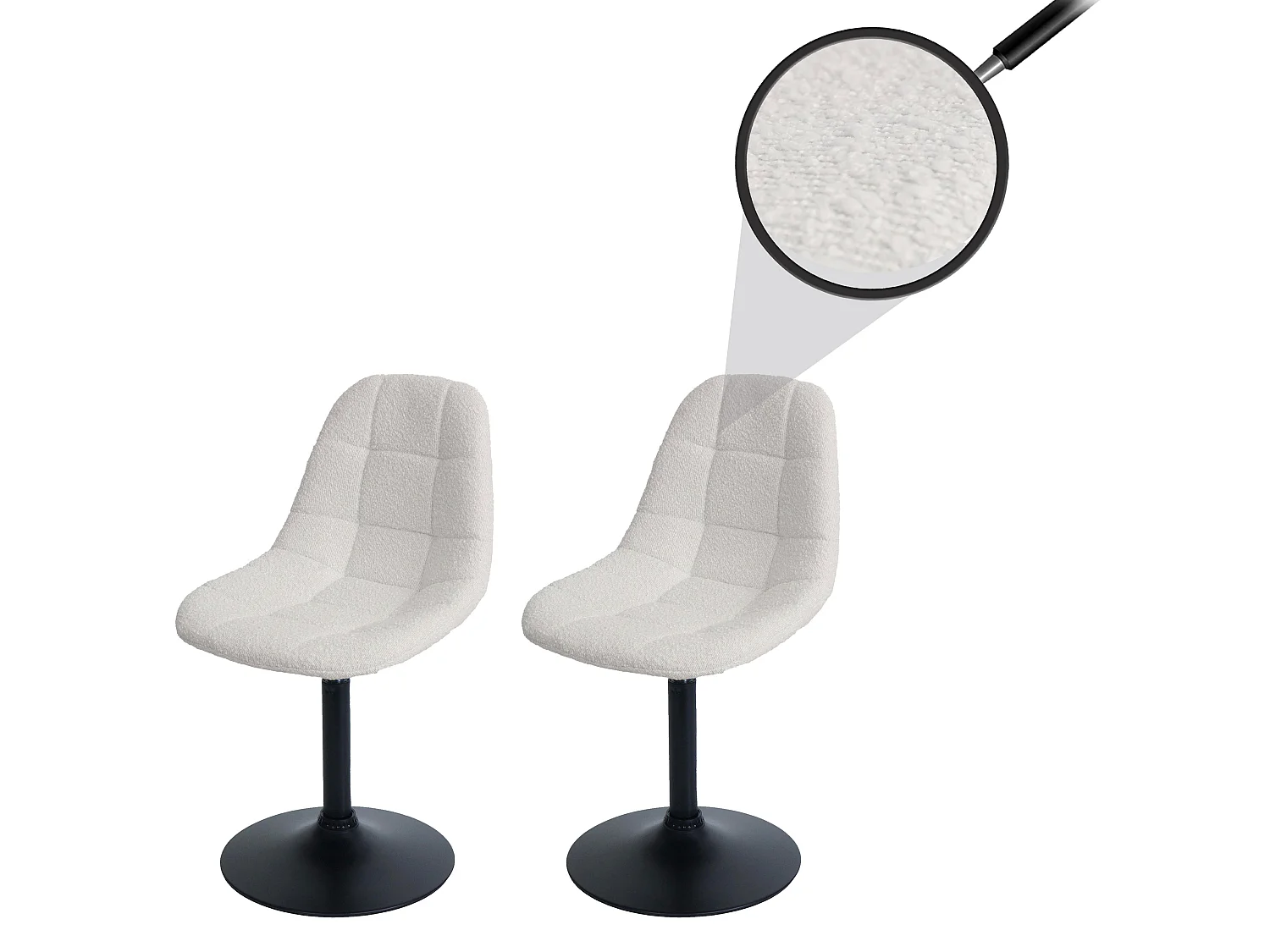 Chaise de salle à manger MCW-A60 (lot de 2),  crème