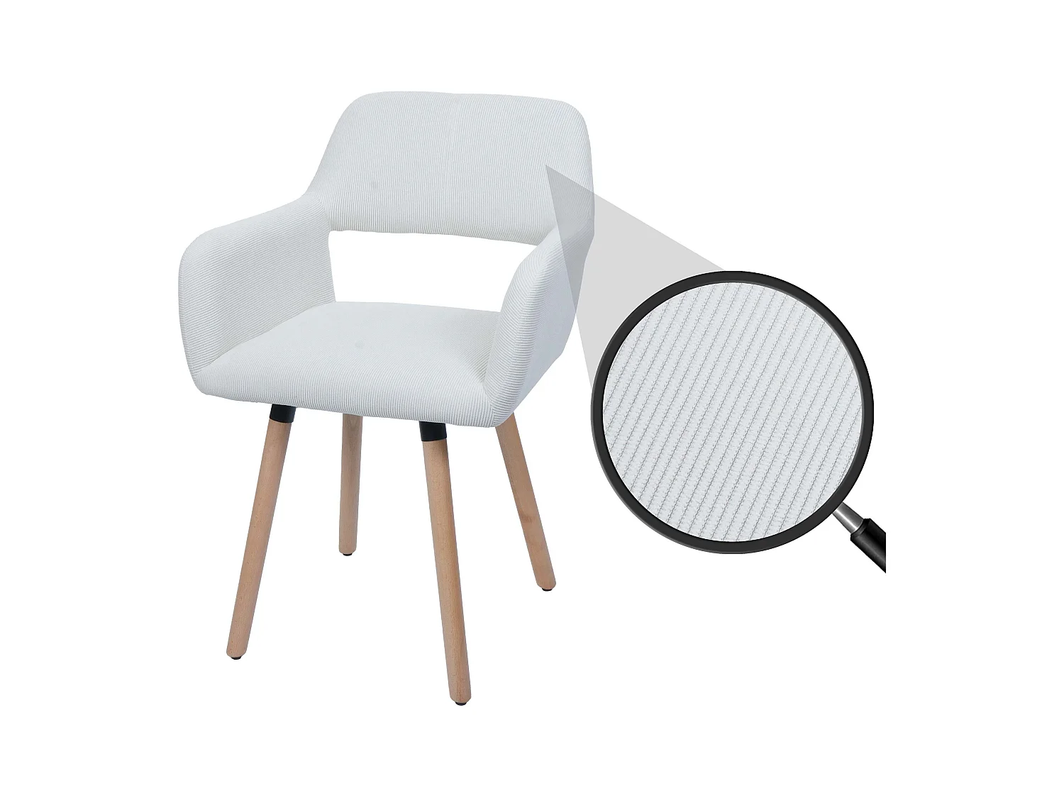 Chaise de salle à manger MCW-A50 II,  crème-blanc