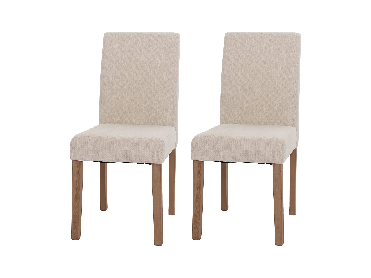 Chaise de salle à manger Littau Chenille (lot de 2),  crème, pieds couleur naturelle