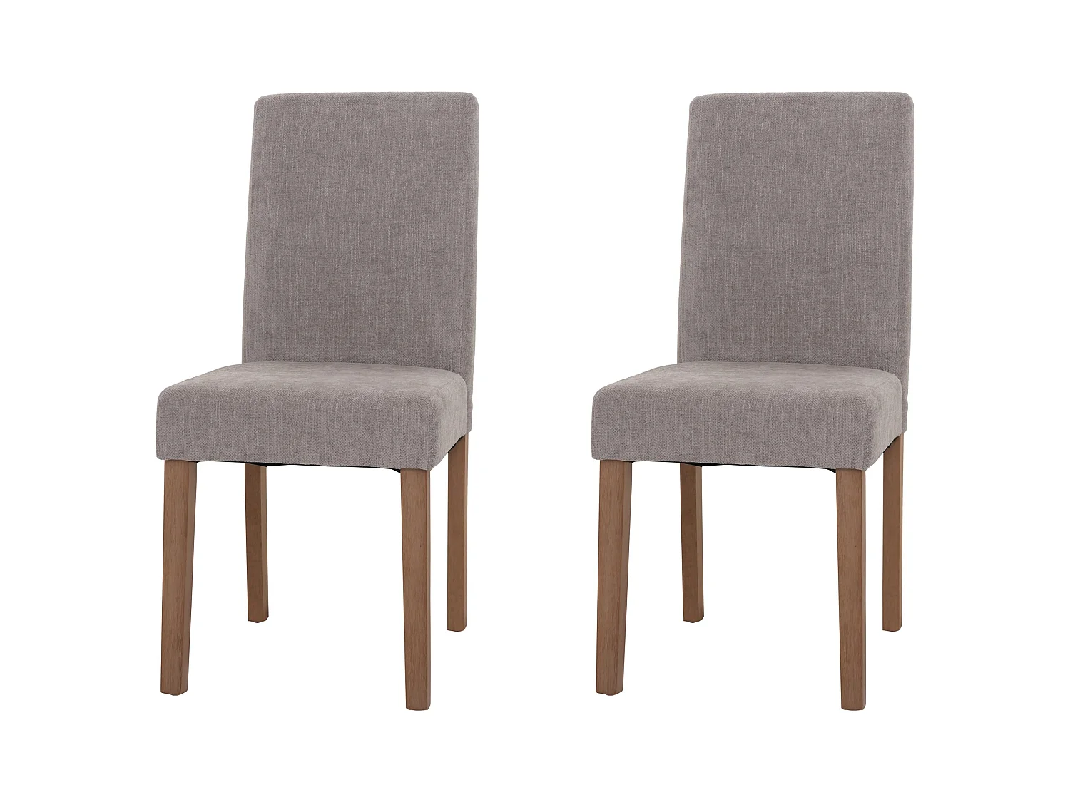 Eetkamerstoel Littau Chenille (set van 2),  lichtgrijs, naturelkleurige poten