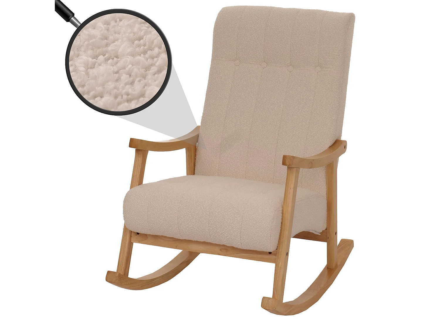 Schommelstoel MCW-K10,  beige, frame naturel