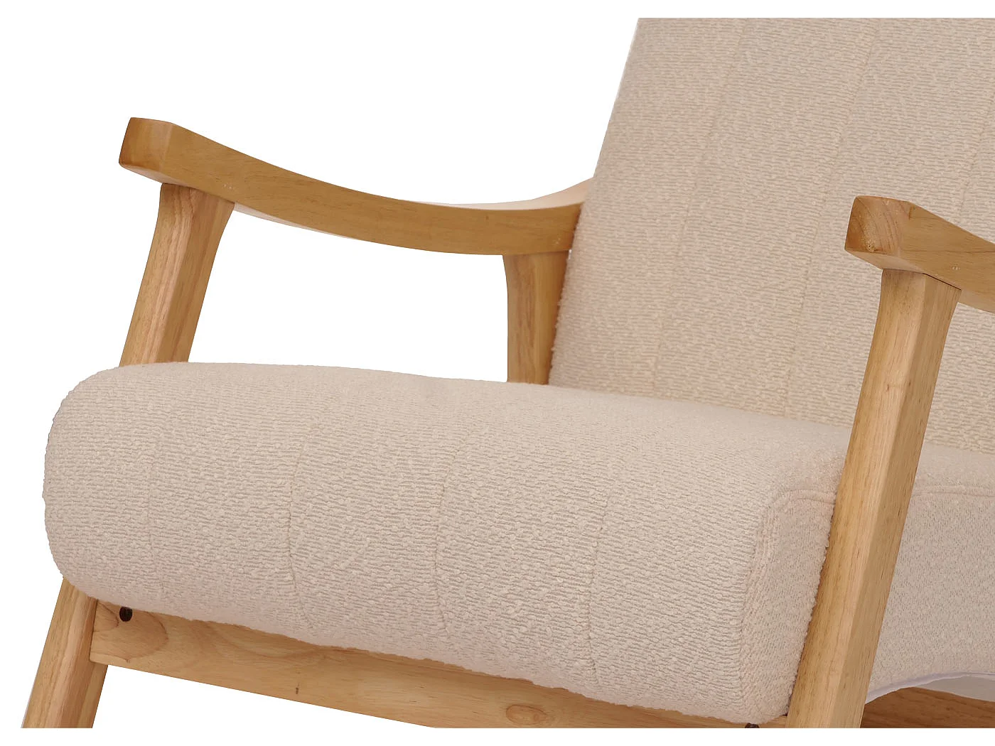Schommelstoel MCW-K10,  beige, frame naturel