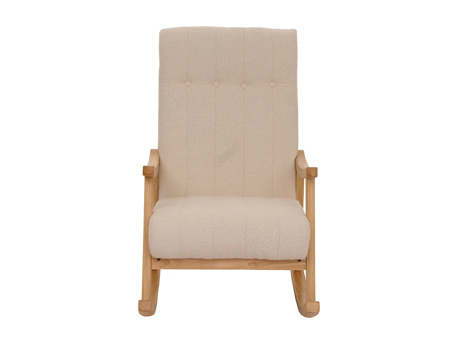 Fotel bujany MCW-K10,  beżowy, stelaż w kolorze naturalnym