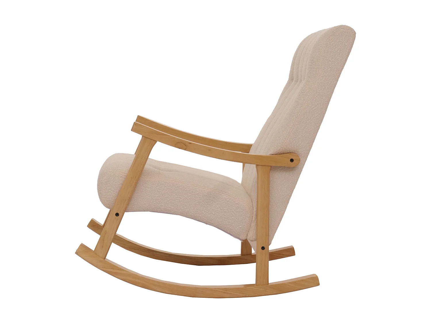 Fotel bujany MCW-K10,  beżowy, stelaż w kolorze naturalnym