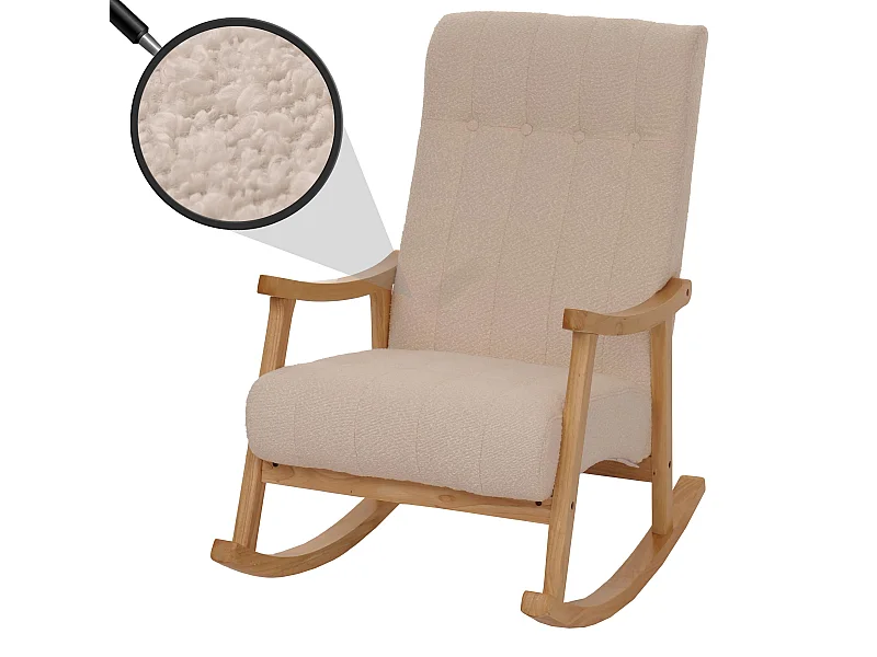 Schommelstoel MCW-K10,  beige, frame naturel