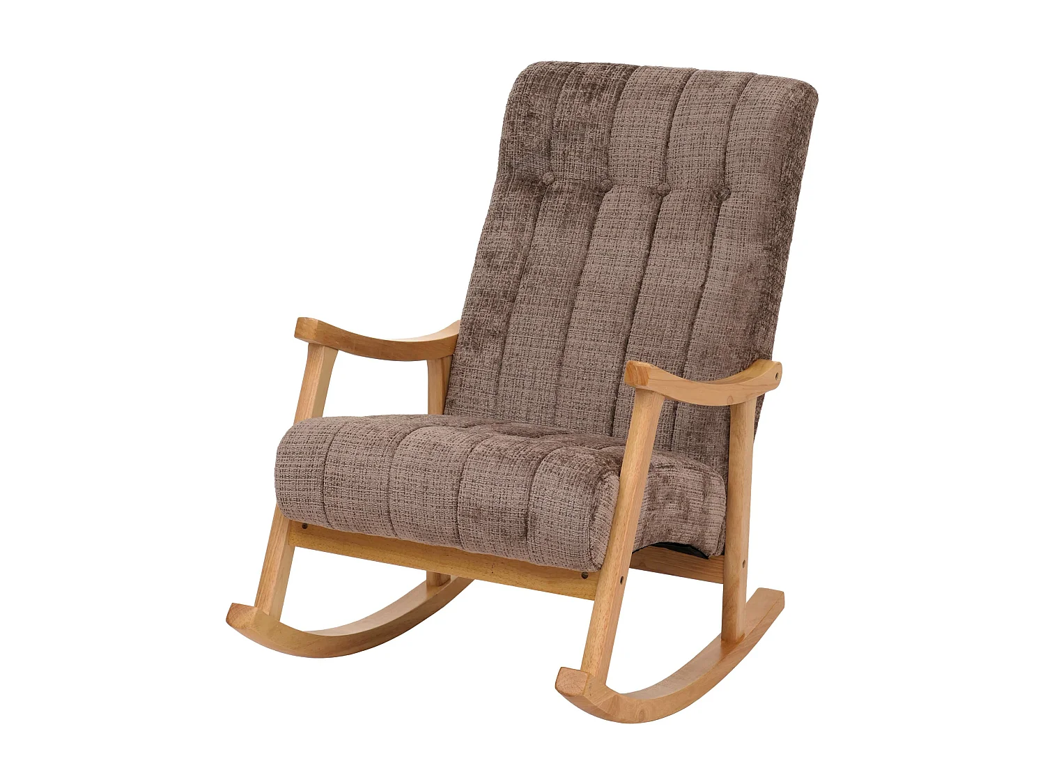 Silla mecedora MCW-K10,  marrón, estructura natural
