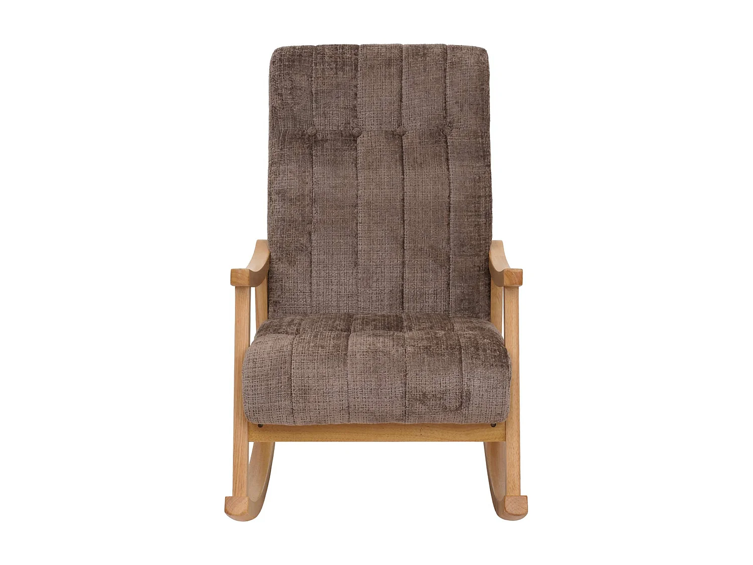 Silla mecedora MCW-K10,  marrón, estructura natural