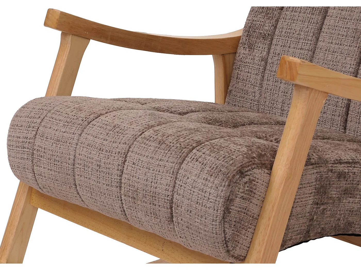 Fauteuil à bascule MCW-K10,  marron, structure nature