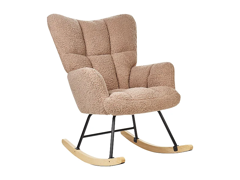 Poltrona a dondolo OULU Bouclé Beige sabbia