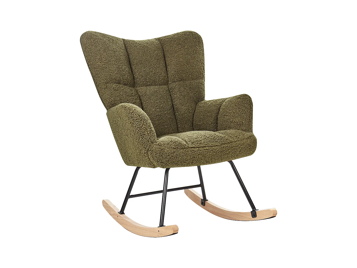 Fauteuil à bascule OULU Bouclé Vert foncé