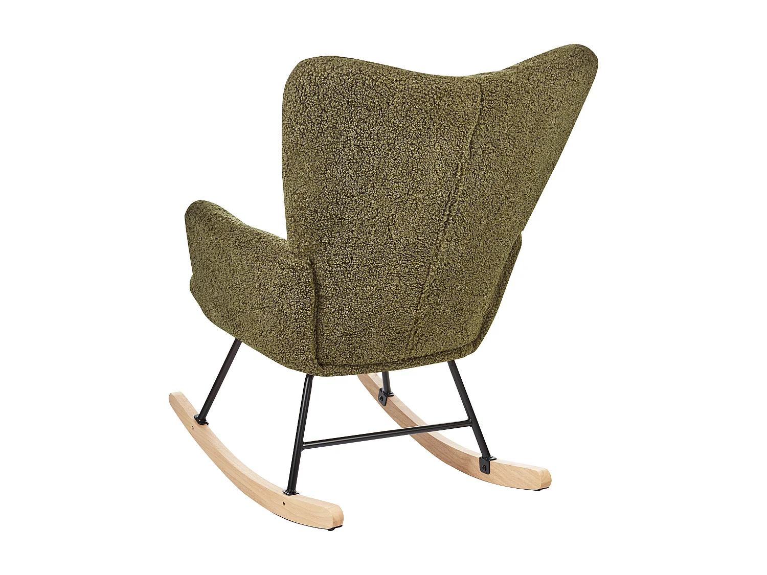 Fauteuil à bascule OULU Bouclé Vert foncé