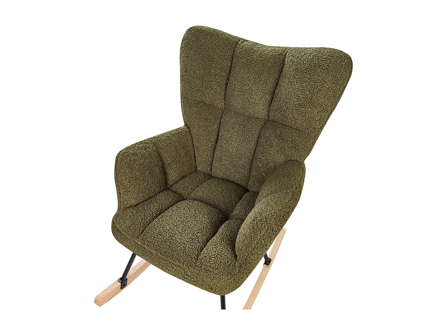 Fauteuil à bascule OULU Bouclé Vert foncé