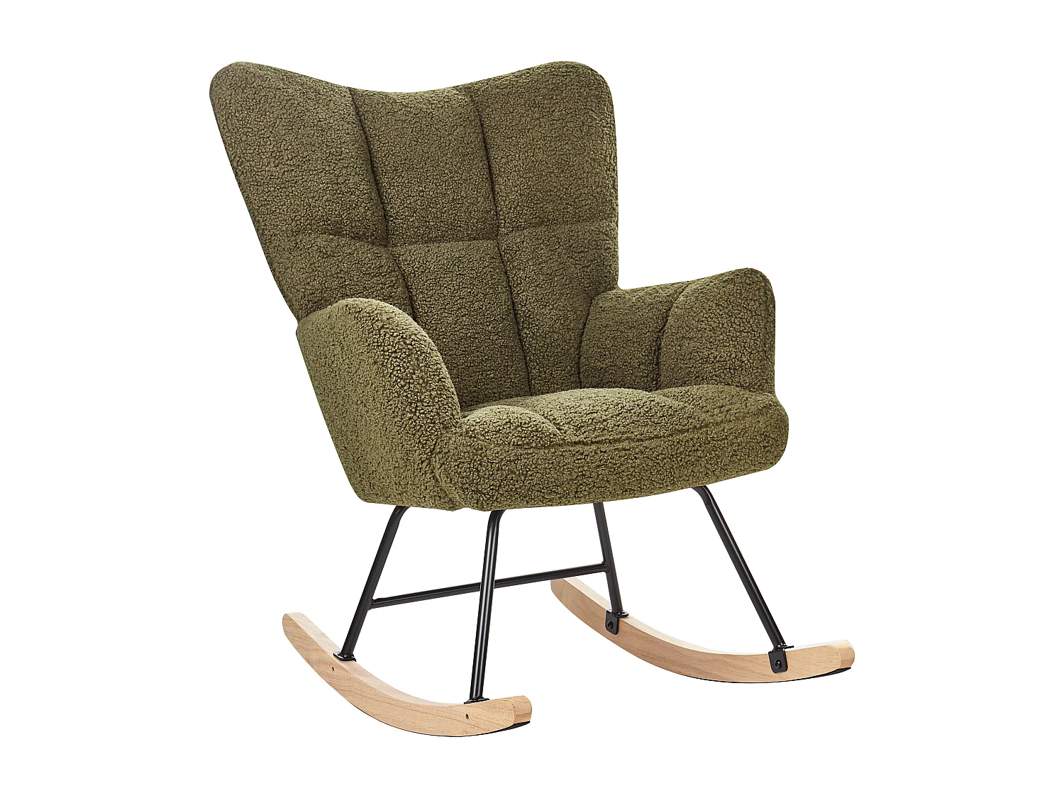 Fauteuil à bascule OULU Bouclé Vert foncé