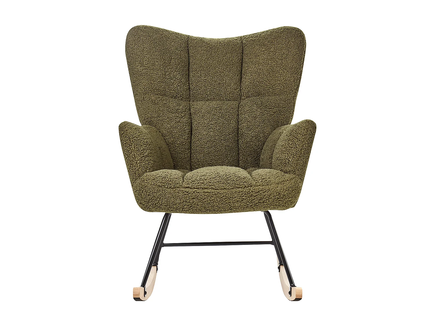Fauteuil à bascule OULU Bouclé Vert foncé