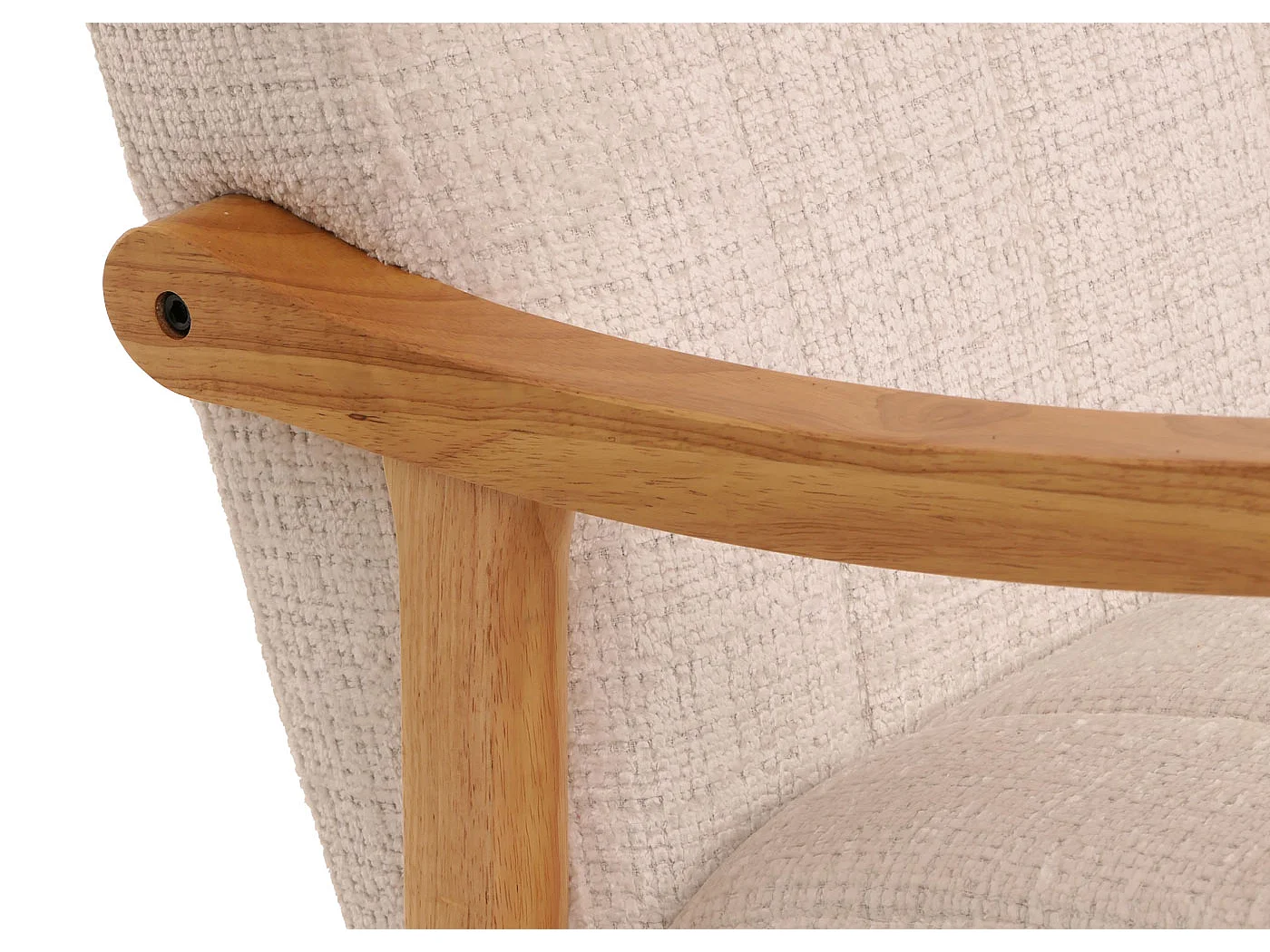 Schommelstoel MCW-K10,  crème, frame naturel