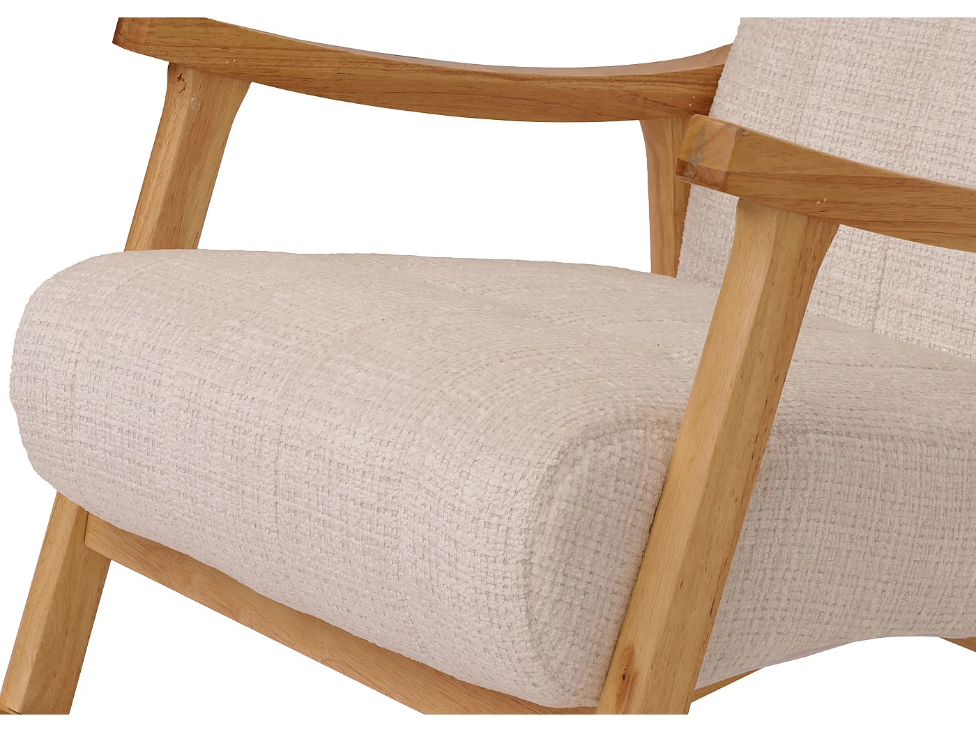 Schommelstoel MCW-K10,  crème, frame naturel