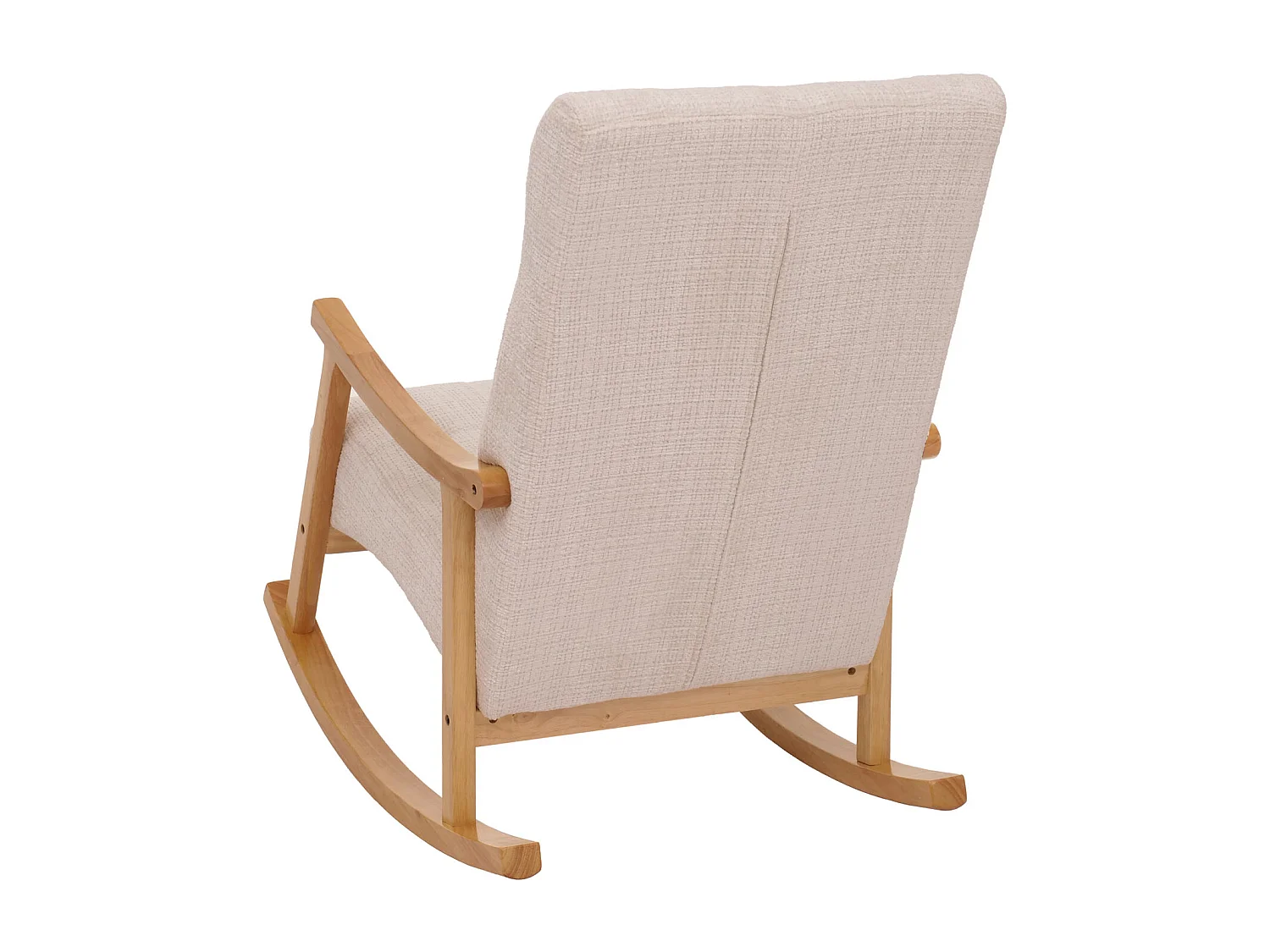 Fauteuil à bascule MCW-K10,  crème, structure naturelle