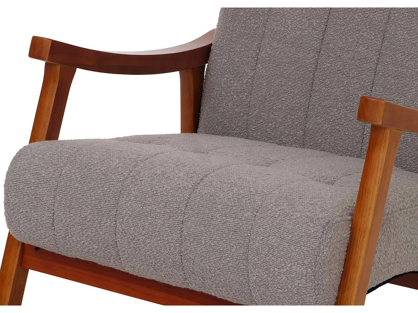 Fauteuil à bascule MCW-K10,  gris, structure aspect noyer