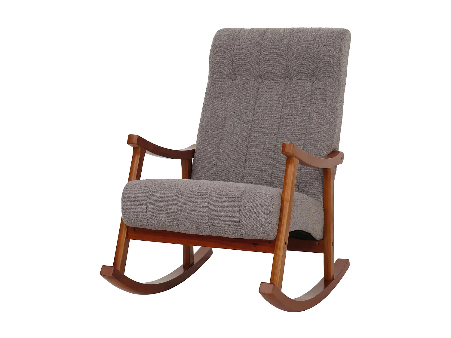 Fauteuil à bascule MCW-K10,  gris, structure aspect noyer