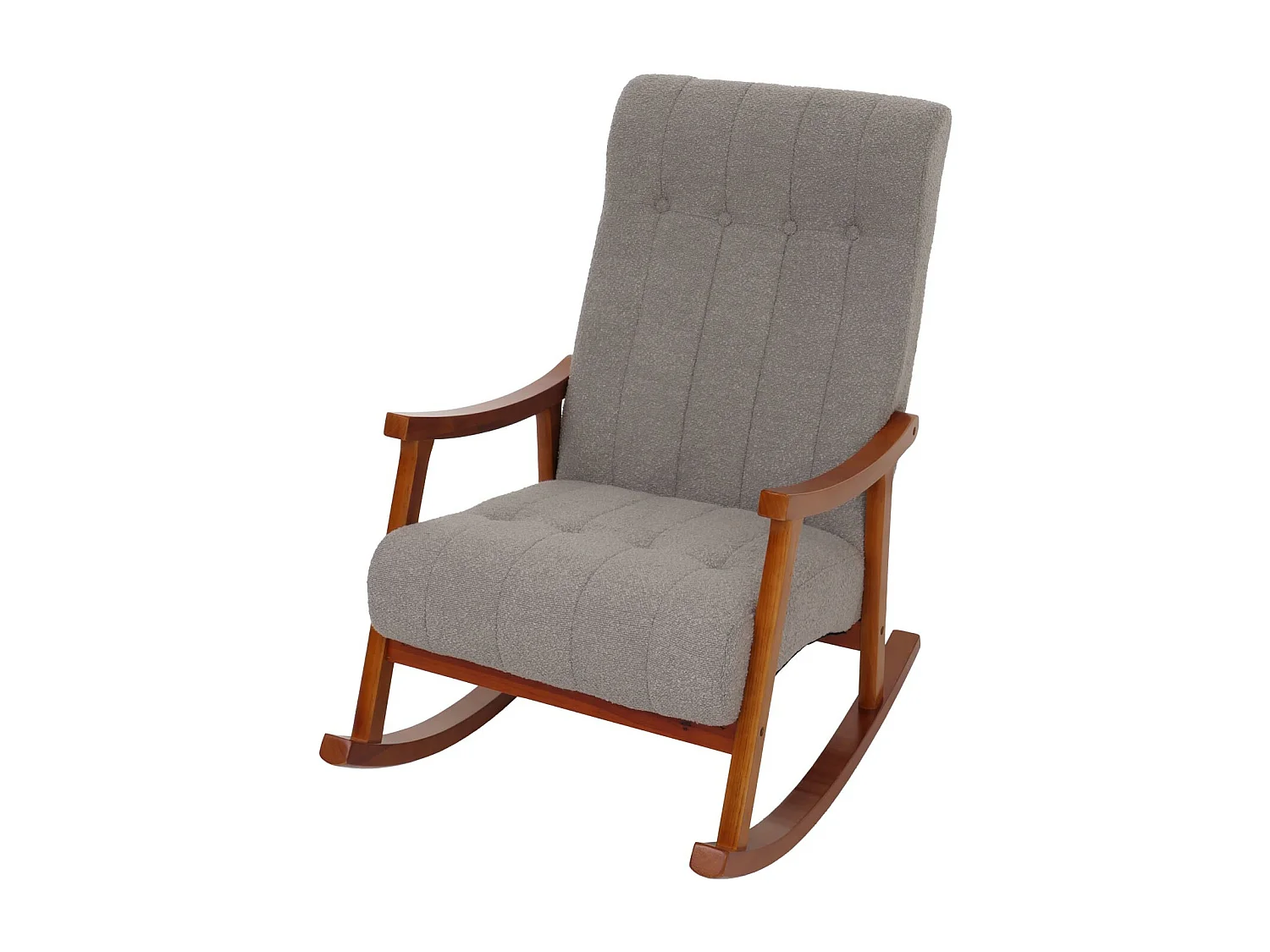 Fauteuil à bascule MCW-K10,  gris, structure aspect noyer