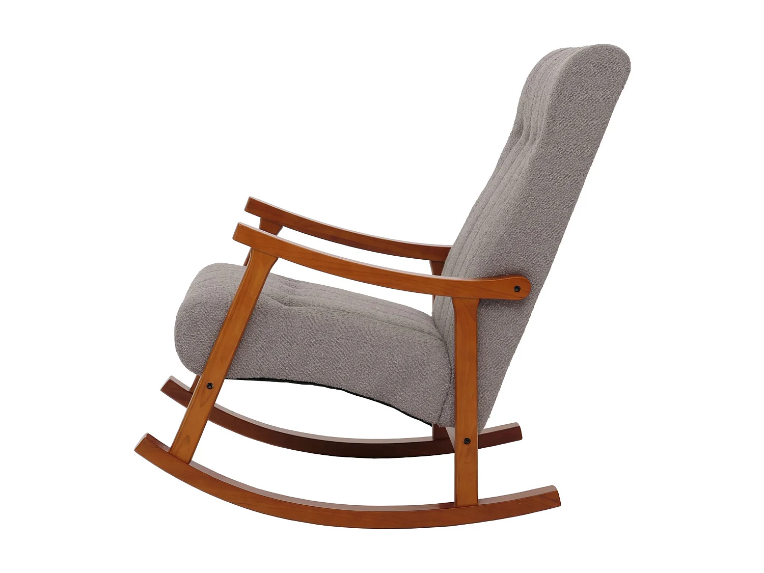 Fotel bujany MCW-K10,  szary, stelaż w kolorze orzecha włoskiego